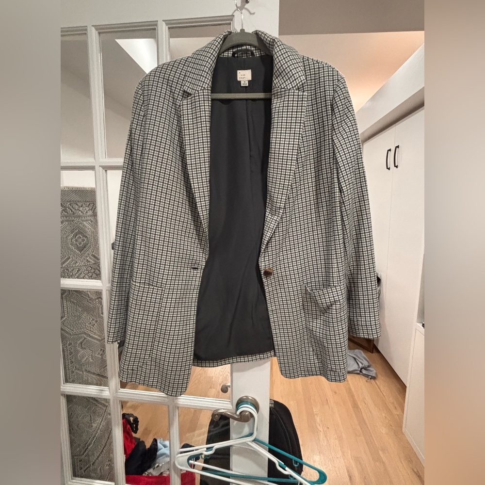 A New Day Black and White Houndstooth Blazer